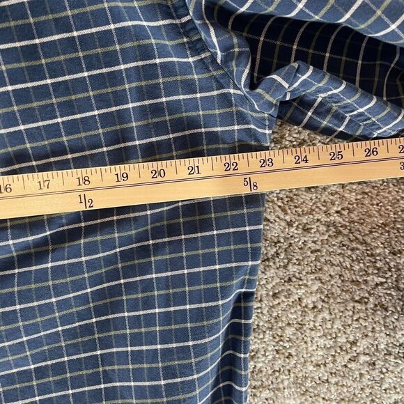 J Crew Shirt Mens Large Blue Plaid Flex Oxford Chambray Button Up Preppy Adult - Picture 9 of 11